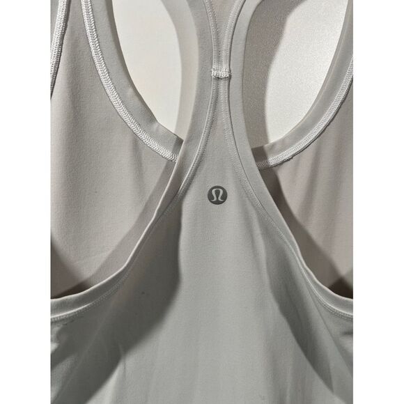 Lululemon Cool Racerback Shorter Length *Nulu White Racerback Tank Top Size 10 - Picture 7 of 8